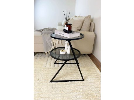 HANAH HOME Bočni sto Valencia Black Fume