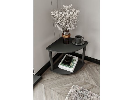 HANAH HOME Bočni sto Bookcase 2 Tiers Corner Black