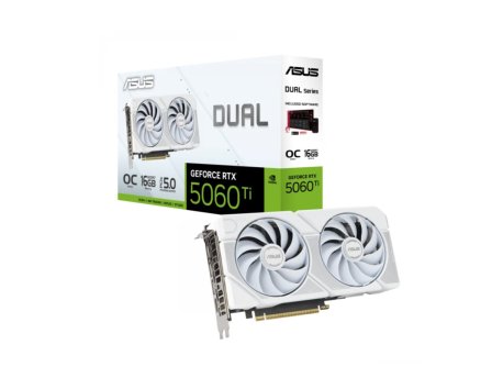 ASUS Dual GeForce RTX™ 5060 Ti 16GB GDDR7 White OC Edition DUAL-RTX5060TI-O16G-WHITE