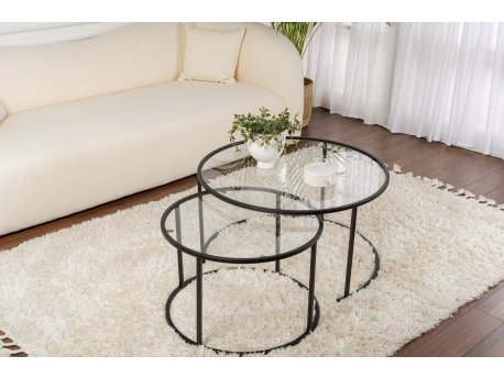 HANAH HOME Sto za kafu Black Transparent 80 60