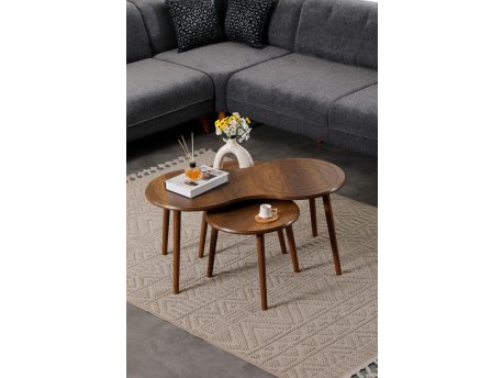 HANAH HOME Sto za kafu Marlo Walnut