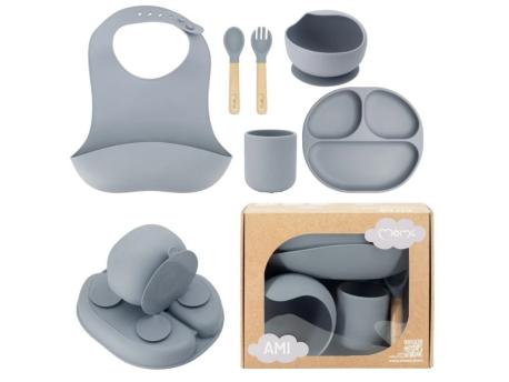 MoMi MoMi set za hranjenje Ami Grey