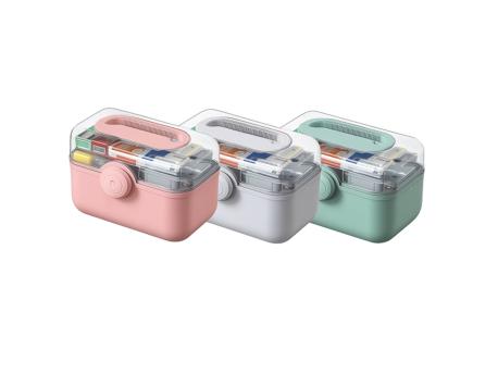 HOMEMATE Trio set Organizatori za lekove, zelena, roze i bela (3kom)