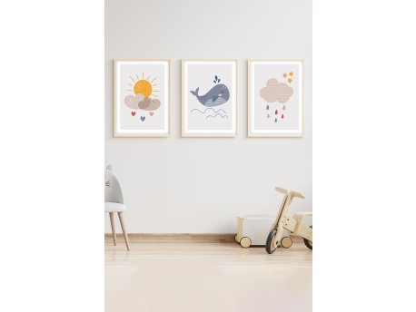 WALLXPERT Dekorativna slika iz 3 dela Huhu152 30 x 40