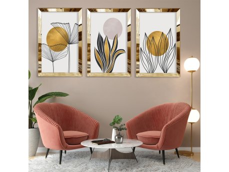 WALLXPERT Dekorativna slika iz 3 dela Huhu400 40 x 60