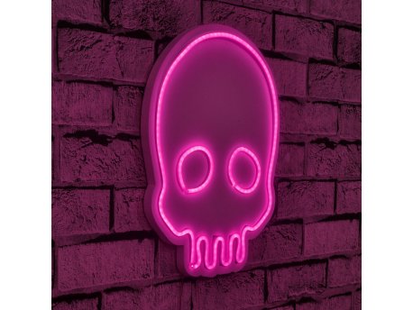 WALLXPERT Zidna LED dekoracija Skull Pink