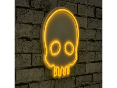 WALLXPERT Zidna LED dekoracija Skull Yellow
