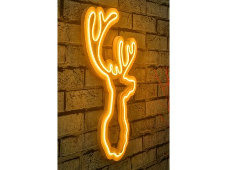WALLXPERT Zidna LED dekoracija Deer Yellow