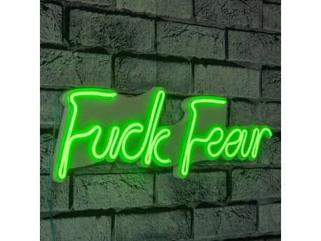 WALLXPERT Zidna LED dekoracija Fuck Fear Green