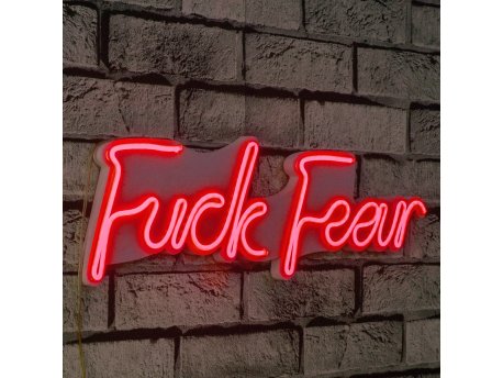 WALLXPERT Zidna LED dekoracija Fuck Fear Red