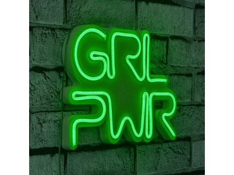 WALLXPERT Zidna LED dekoracija Girl Power Green