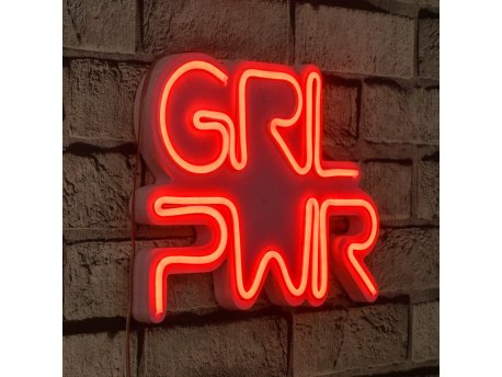WALLXPERT Zidna LED dekoracija Girl Power Red