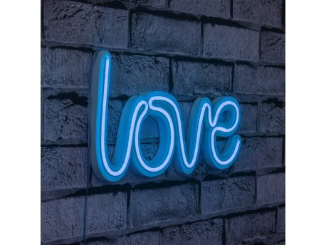 WALLXPERT Zidna LED dekoracija Love Blue