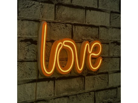 WALLXPERT Zidna LED dekoracija Love Yellow