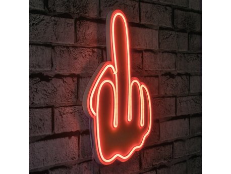 WALLXPERT Zidna LED dekoracija Middle Finger Red