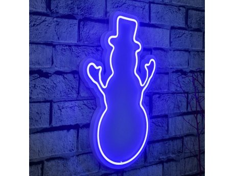 WALLXPERT Zidna LED dekoracija Snowman Blue