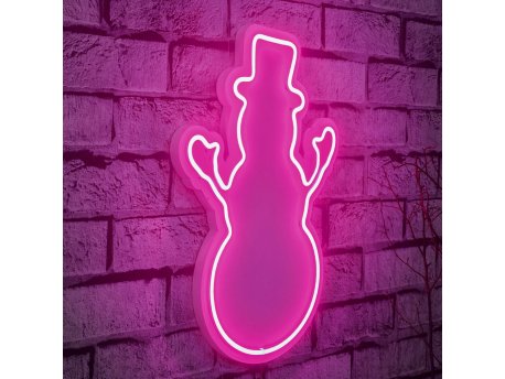 WALLXPERT Zidna LED dekoracija Snowman Pink