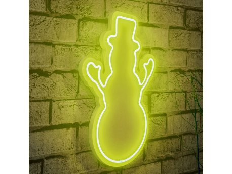 WALLXPERT Zidna LED dekoracija Snowman Yellow