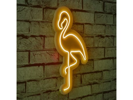 WALLXPERT Zidna LED dekoracija Flamingo Yellow
