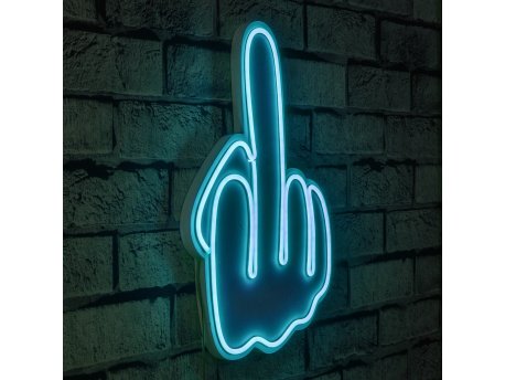 WALLXPERT Zidna LED dekoracija Middle Finger Blue