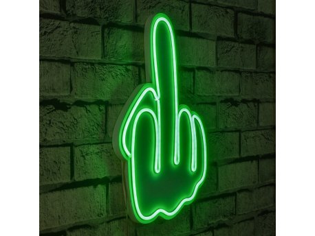 WALLXPERT Zidna LED dekoracija Middle Finger Green