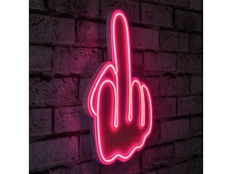 WALLXPERT Zidna LED dekoracija Middle Finger Pink