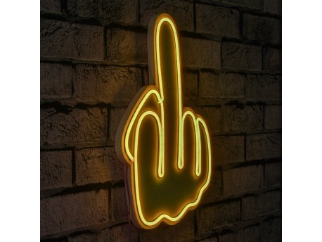 WALLXPERT Zidna LED dekoracija Middle Finger Yellow