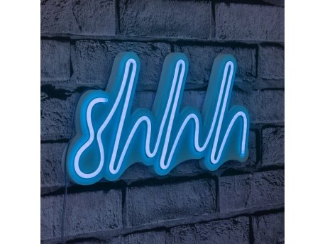 WALLXPERT Zidna LED dekoracija Shhh Blue