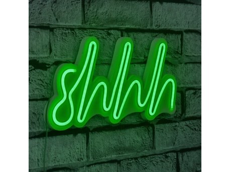 WALLXPERT Zidna LED dekoracija Shhh Green