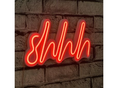 WALLXPERT Zidna LED dekoracija Shhh Red