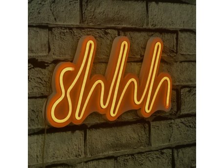 WALLXPERT Zidna LED dekoracija Shhh Yellow