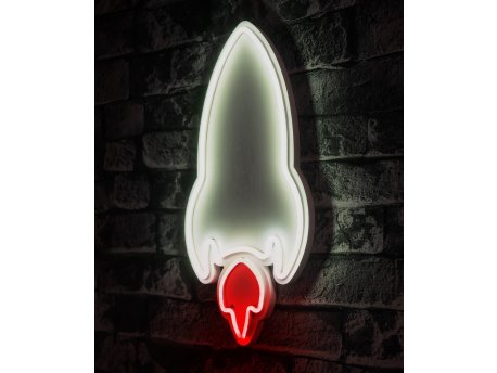 WALLXPERT Zidna LED dekoracija Rocket White Red