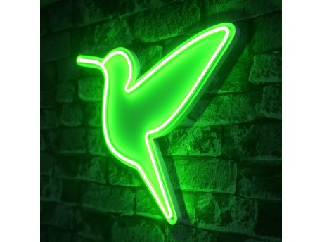 WALLXPERT Zidna LED dekoracija Little Bird Green
