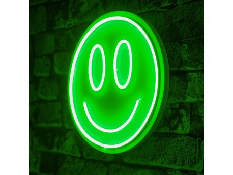 WALLXPERT Zidna LED dekoracija Smiley Green