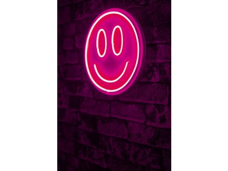 WALLXPERT Zidna LED dekoracija Smiley Pink