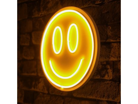 WALLXPERT Zidna LED dekoracija Smiley Yellow