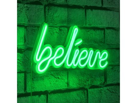 WALLXPERT Zidna LED dekoracija Believe Green