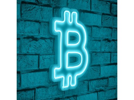 WALLXPERT Zidna LED dekoracija Bitcoin Blue