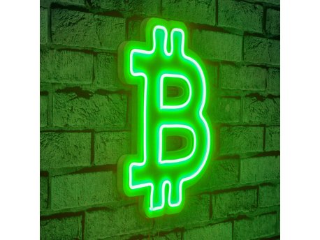 WALLXPERT Zidna LED dekoracija Bitcoin Green