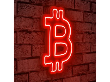 WALLXPERT Zidna LED dekoracija Bitcoin Red