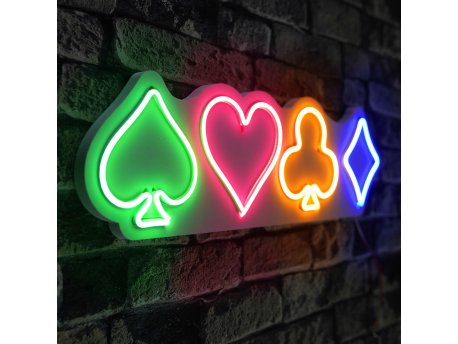 WALLXPERT Zidna LED dekoracija Gambler Multicolor