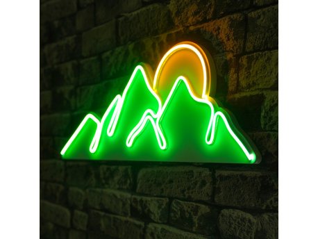 WALLXPERT Zidna LED dekoracija Mountain Green Yellow