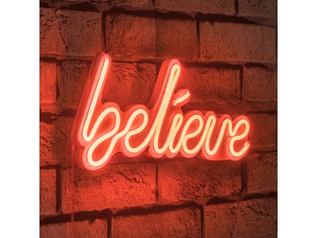 WALLXPERT Zidna LED dekoracija Believe Red