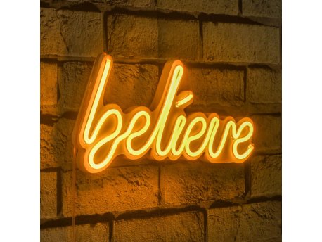 WALLXPERT Zidna LED dekoracija Believe Yellow
