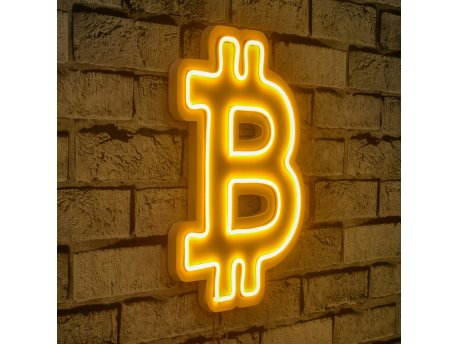 WALLXPERT Zidna LED dekoracija Bitcoin Yellow