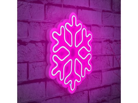 WALLXPERT Zidna LED dekoracija Snowflake Pink