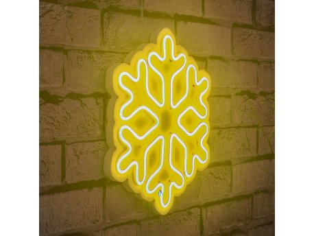 WALLXPERT Zidna LED dekoracija Snowflake Yellow