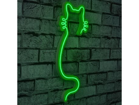 WALLXPERT Zidna LED dekoracija Cat Green