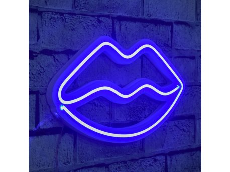 WALLXPERT Zidna LED dekoracija Lips Blue