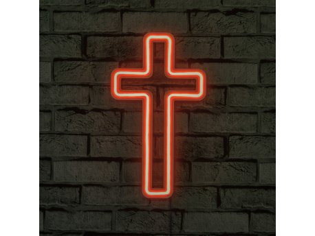 WALLXPERT Zidna LED dekoracija Cross Sign Red